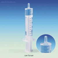 2~50㎖ Laboratory Syringe for Single Use or Reusable, ALL-PP or PP/HDPE, 2 Parts Without Rubber Gasket & Needles, Steriled, Individual Pack, 무공해 랩 시린지, PP, 고무가스켓 없음, 재사용 가능