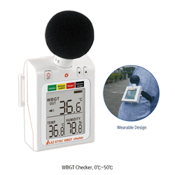 DAIHAN® WBGT Checker “THE3021”, Temp 0℃~50℃·0.1~99.9%RH·WBGT 0℃~50℃, with Alarm Function, 70×60×h22mm Ideal for Outdoor & Indoor Heat Stress Measuring, 휴대용 WBGT 습구흑구 온열지수 측정기, 체감온도 측정, 열사병 예방용