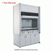 DAIHAN® Premium Ducted Fume Hood, (A) Bypass or (B) Air Curtain-Type, 1,200·1,500·1,800·2,400 mmWith Phenol Work Top, Phenol Plate Interior, Air · Gas · Water-Cock, Cup Sink, Drain, and Explosion Proof Lamp닥트형 흄후드, Phenol 재질의 작업대, 우수한 내습/내구성, 일반 배기형 