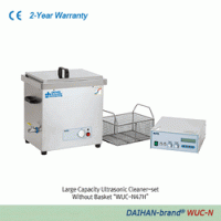 DAIHAN® Large Capacity Ultrasonic Cleaner-set “WUC-N”, Remote Control System, 30~74 Lit With Digital Remote Generator·Stainless-steel Flat Lid·Drain Valve, Highly Effective Cleaning, without Basket, up to 105℃, 40kHz 대용량 초음파 세척기 세트, 리모트 제너레이터·리드·드레인 